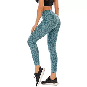 Leggings de yoga respirants pour femmes, taille élastique, nouveau style, vêtements de sport, logo personnalisé, légers, sport, effet push-up, uni, spandex/nylon - Product Image 3