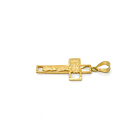 Elegante Colgante de Cruz Cristiana de Oro Sólido de 14K con Rostro de Jesús Tallado en Detalle, Joyería Religiosa Sin Níquel para Uso Diario