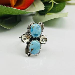 Anillo de turquesa Mohave natural, anillo de Plata de Ley 925, anillo hecho a mano, anillo bohemio, anillo de diseñador, anillo de moda, anillo bohemio, regalo - Product Image 2