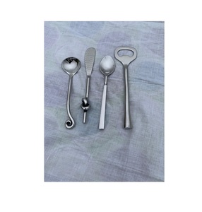 Haute qualité en acier inoxydable matériel fait à la main tourbillon bord couverts Dessert fruits fourchette couteau cuillère cadeau promotionnel - Product Image 1