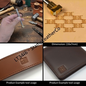 LT346 Panier de tampons en cuir, tissage de crâne, 16x7mm (5/8 \ "X 3/11 \") Durable 5/8 \ "X 3/11 \" Produit artisanal en cuir - Product Image 1