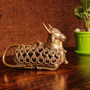 Escultura artística de Dokra, un ídolo tribal de bronce de Ganesha y figura de Lord Ganpati, disponible a precios de mayorista. - Product Image 6