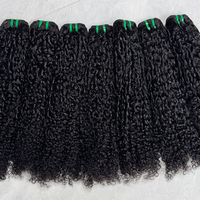Extensiones de Cabello Humano Virgen Vietnamita Rizado Pixie, Negras Naturales, Rizos Cortos y Apretados, Doble Trama, Puntas Completas, para Coser y Hacer Pelucas
