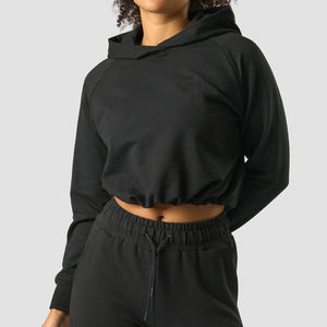 เสื้อฮู้ดครอปท็อปถักลายโลโก้แบบกำหนดเอง เสื้อฮู้ดผู้หญิงแบบสวมหัว สไตล์ลำลอง เป็นมิตรกับสิ่งแวดล้อม เหมาะสำหรับกิจกรรมกลางแจ้ง - Product Image 6