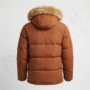 Wholesale <b>Men</b> Winter Parka Jacket Plus Long Thick Stand Collar Hood Waterproof Fabric Pattern Lightweight Thermal Snow Outwear - Product Image 2