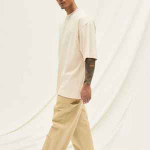 2025, venta al por mayor, logotipo personalizado, 100% algodón, camiseta para hombre, ropa de calle holgada, estilo Hip Hop, camiseta estampada a la moda - Product Image 3