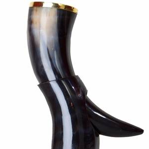 Navire à boire religieux de style Viking sculpté naturel poli à la main pour le service d'eau de vin de fête de mariage à la maison - Product Image 3