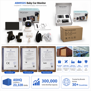 Moniteur bébé pour voiture <span class=keywords><strong>avec</strong></span> écran HD 5 pouces, signal numérique stable, caméra arrière rotative à 360°, batterie résistante aux hautes températures - Product Image 6