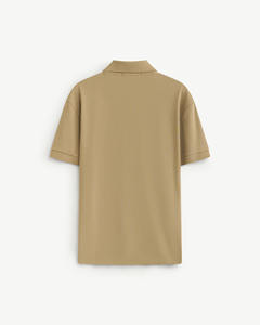 เสื้อลำลองแขนสั้นสำหรับผู้ชาย, เสื้อเชิ๊ตแขนสั้นระบายอากาศได้ดีผ้าถักพิมพ์ลายปกคอตั้งความยาวปกติ - Product Image 2