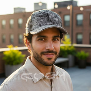 Gorro de Béisbol Occidental de Cuero Genuino con Pelo de Vaca, Hecho a Mano - Product Image 3