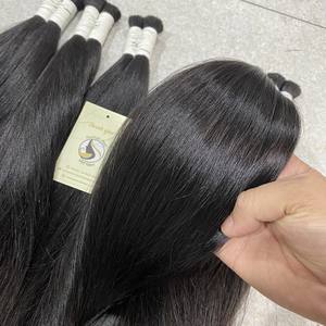 Pelo doble de la mejor calidad, pelo Natural liso, color negro, vietnamita, extremo grueso - Product Image 4