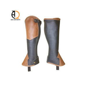 Polainas Ecuestres de Cuero Genuino de Alta Calidad, Duraderas, Estilo Occidental, para Montar a Caballo - Product Image 2