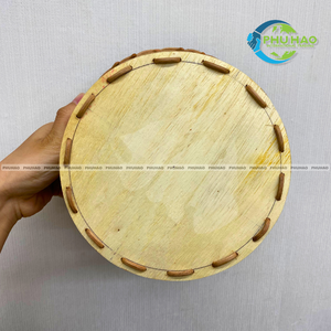 Cesta de mimbre para almacenamiento de pan de ratán artesanal vietnamita con base de madera para uso en Cafetería y panadería - Product Image 3