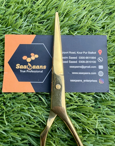 Tijeras profesionales de corte de pelo de acero inoxidable de 5,0 pulgadas al por mayor, tijeras de peluquero con punta de hoja afilada de Color dorado - Product Image 4