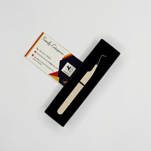 Meilleure qualité personnalisable fleur vente chaude fibre pointe extension de cils pince à épiler 90 degrés mince Kitty poignée conception coeur carré - Product Image 5