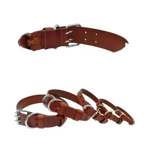 Collier de chien personnalisé réglable en cuir personnalisé collier pour animaux de compagnie avec boucle en laiton pour les grands chiens - Product Image 3