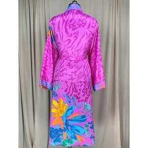 Recycled Silk Sari Women's Boho Chic Vintage <b>Beach</b> Cover Dress Robe for Resort Wear Gypsy House <b>Kimono</b> for Lounge Swimsuit Up's - Product Image 4