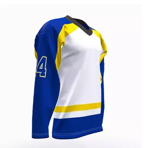 Nouveau design populaire, maillot de hockey sur glace uni, meilleure qualité, nouveau design, uniforme de hockey sur glace pour jeunes, faible MOQ - Product Image 3