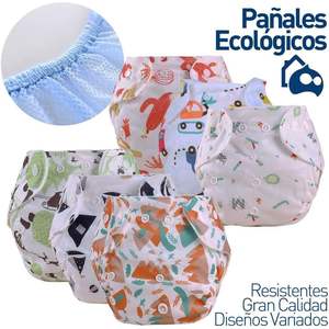 Pannolini Lavabili Ecologici Bluelander Taglia Unica Confezione da 6 con 6 Inserti in Microfibra Morbidi Stampati Stile Tasca - Product Image 5