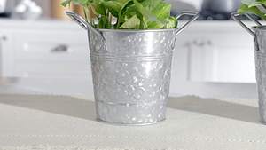 Jardinières en métal galvanisé avec poignées pour la décoration intérieure, les mariages ou les fêtes Pots de fleurs et jardinières - Product Image 2