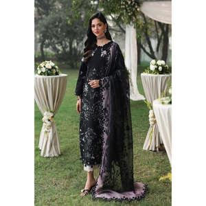 Midnight Bloom Sardinia TALES of PETALS Luxury Lawn TC-1577-Style d'été formel - Product Image 1