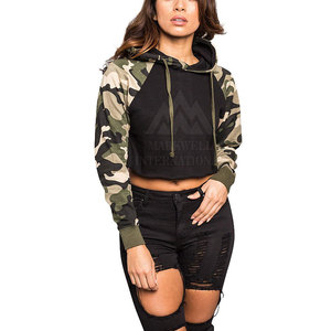 เสื้อฮู้ดเอวลอยสำหรับผู้หญิงทำจากวัสดุคุณภาพสูงเสื้อครอป - Product Image 2