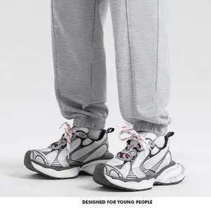 Pantalon de jogging en coton polaire de haute qualité pour hommes, taille élastique, nouveau pantalon de survêtement d'hiver teint en couleur unie, top ventes, service OEM décontracté - Product Image 2