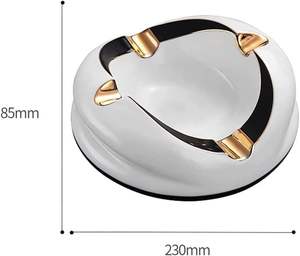 Professional Supplier Luxury Design White Alabaster Modern Round Smokeless <b>Ashtray</b> Custom Logo High Quality ADIBA HOME DECOR - Product Image 2