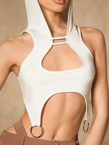 Summer New Women's Fashion Crop Halter Inside The Halter Wearing Sleeveless Short Slimming Vest Top - Product Image 2