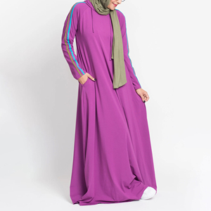 Abayas pour femmes de style papillon simple et modeste de couleur unie vêtements islamiques Maxi personnalisés caftan Robe en mousseline de soie Abaya musulmane unie - Product Image 6