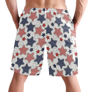 กางเกงขาสั้นชายหาดสำหรับผู้ชายกางเกงขาสั้นผ้ายืดแห้งเร็วทรงหลวมพิมพ์ลายเซิร์ฟลำลอง - Product Image 4