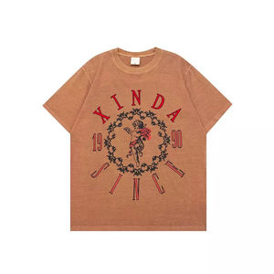 OEM Loose Fit Camisetas Unisex Liso 100% Algodón Streetwear Calidad Algodón Loose Fit Custom Logo Impreso Camiseta para hombres - Product Image 6