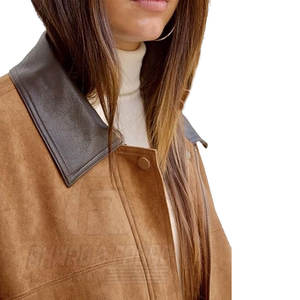 Chaqueta de Punto de Cuero de Gamuza para Mujer, Textura Suave, Transpirable, Ecológica, para Looks Urbanos a la Moda - Product Image 4