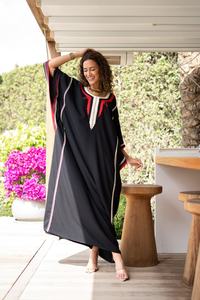 Vente en gros 2025, vêtements de rue écologiques, kaftan arabe, uni, mignon, coton naturel, abaya ethnique pour femmes et filles musulmanes, longueur au sol - Product Image 5