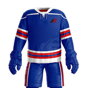 Cómodo uniforme de hockey sobre hielo de tamaño personalizado en stock 100% poliéster hecho uniforme de hockey sobre hielo - Product Image 5