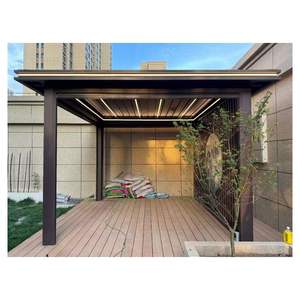 Pergolas motorisées d'extérieur de jardin modernes Gazebo Cadre en aluminium rétractable revêtu pour tonnelles rétractables - Product Image 2