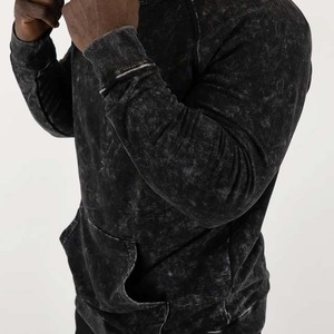 Hoodies Acid Wash Zip up Custom Cropped <b>Oversize</b> Cotton <b>Vintage</b> <b>Sweatshirt</b> with logo Printing Men Heavyweight Acid Washed Hoodie - Product Image 5