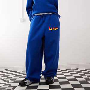 Recién llegado 2025 100% algodón de alta calidad pantalones de chándal de pierna ancha holgados de gran tamaño con logotipo impreso DTF personalizado pantalón de jogging para mujer - Product Image 6