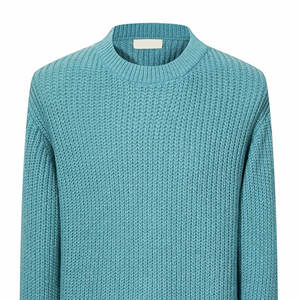 Best Selling Men's Oversized Crewneck <b>Sweater</b> Winter Knitted Cotton Long Sleeve Breathable Popular Design with Printed Logo - Product Image 3