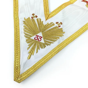 Masonic Regalia Master Mason Delantal Craft Provincial Rank Regalia Oficiales Delantales Con collares de material de nylon Servicio - Product Image 3