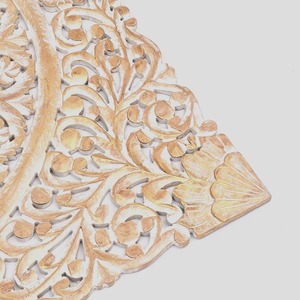 Décoration murale carrée en bois sculpté à la main avec motif floral Mandala - 48X48 pouces - Product Image 2
