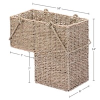 Boîte de rangement d'escalier en forme de L en herbe de mer, boîte de rangement artisanale, écologique, naturelle, décoration intérieure et extérieure, vente en gros du Vietnam