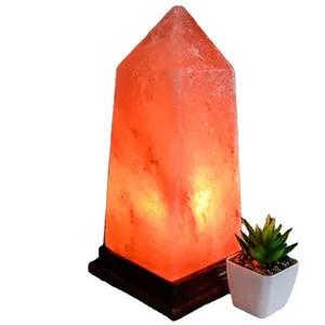 批发OEM超优质100% 天然喜马拉雅粉色岩盐方尖碑形状制作盐灯喜马拉雅盐灯来样定做