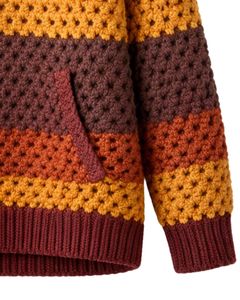 Pull à capuche en tricot rayé multicolore personnalisé pour femmes, pull d'hiver, sweat à capuche en crochet épais, chaud, décontracté, surdimensionné, streetwear - Product Image 6