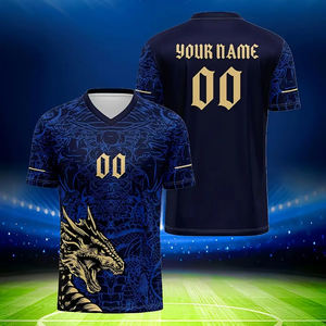 Camiseta de Fútbol Personalizada con Nombre y Número, Impresión Digital, 180g, Cuello en V, Transpirable, de Poliéster, por Inspire Apparel - Product Image 5