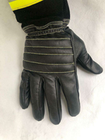 Gants de pompier professionnels en cuir HSI, modèle HSi-FF12, sangle réfléchissante, paume en aramide résistante à la chaleur, flexibles et ignifuges