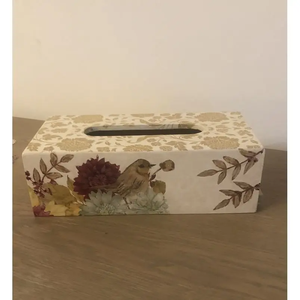 Caja de Pañuelos de Madera con Estampado Meena de Primera Calidad |   Accesorio de Decoración para el Hogar con Arte Meenakari Hecho a Mano - Product Image 4