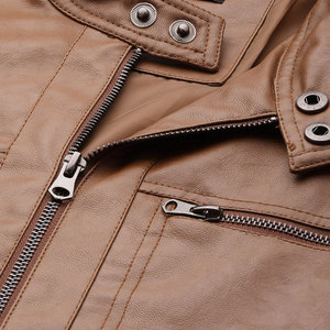 Chaqueta de cuero cómoda a precio barato, chaqueta de moda de cuero genuino Original 100% de piel de vaca de calidad superior para hombres - Product Image 6