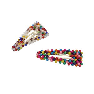 Perles de rocaille artisanales pures perlées pince à cheveux décorative femme, filles barrette de cheveux pince à cheveux perlée complète personnaliser - Product Image 3