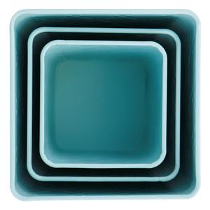 Boîte en métal à motifs bleu ciel en gros avec couvercle en bois - Product Image 6